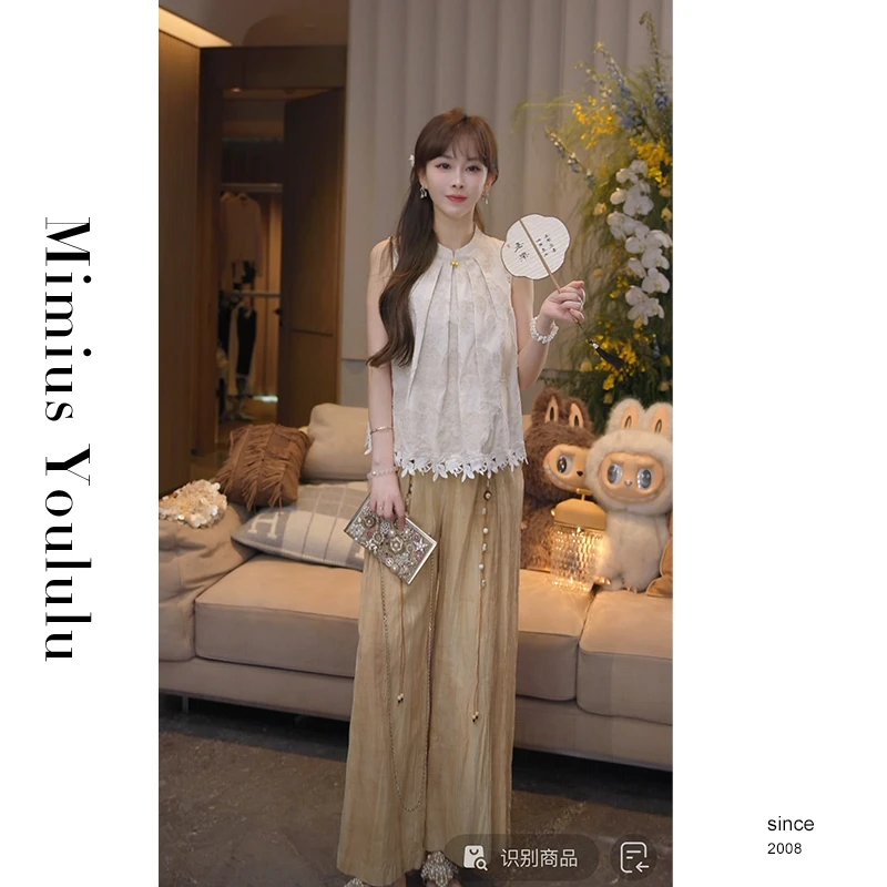 【mimius】Q 气质松弛感休闲盘扣马甲+长裤（后松紧腰含腰绳）G04479