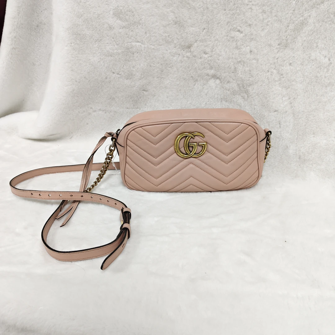95新 GUCCI/古驰 G专属/古驰粉色马蒙包/19010
