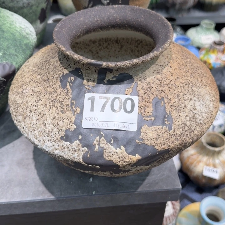 爱***爷瓷片景德镇高温花器编码1700高23口10默认无孔