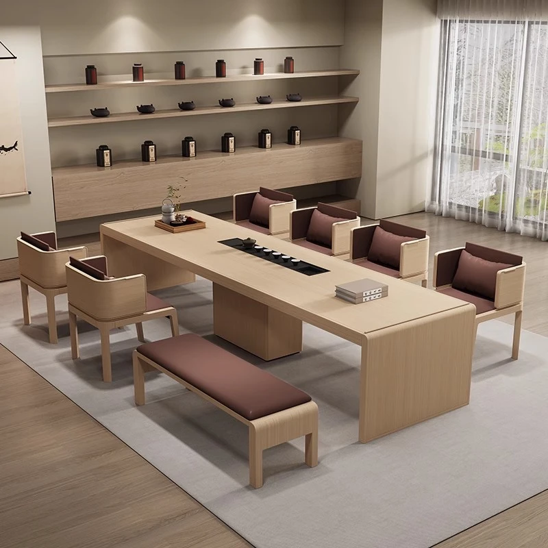 苏作新中式实木茶桌椅一整套组合功夫茶台办公室接待茶桌茶几