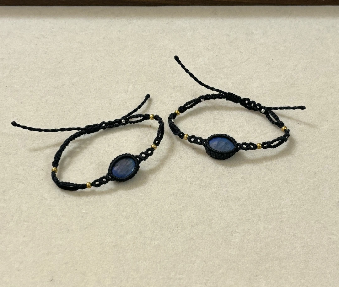 蓝灰月光手绳设计款