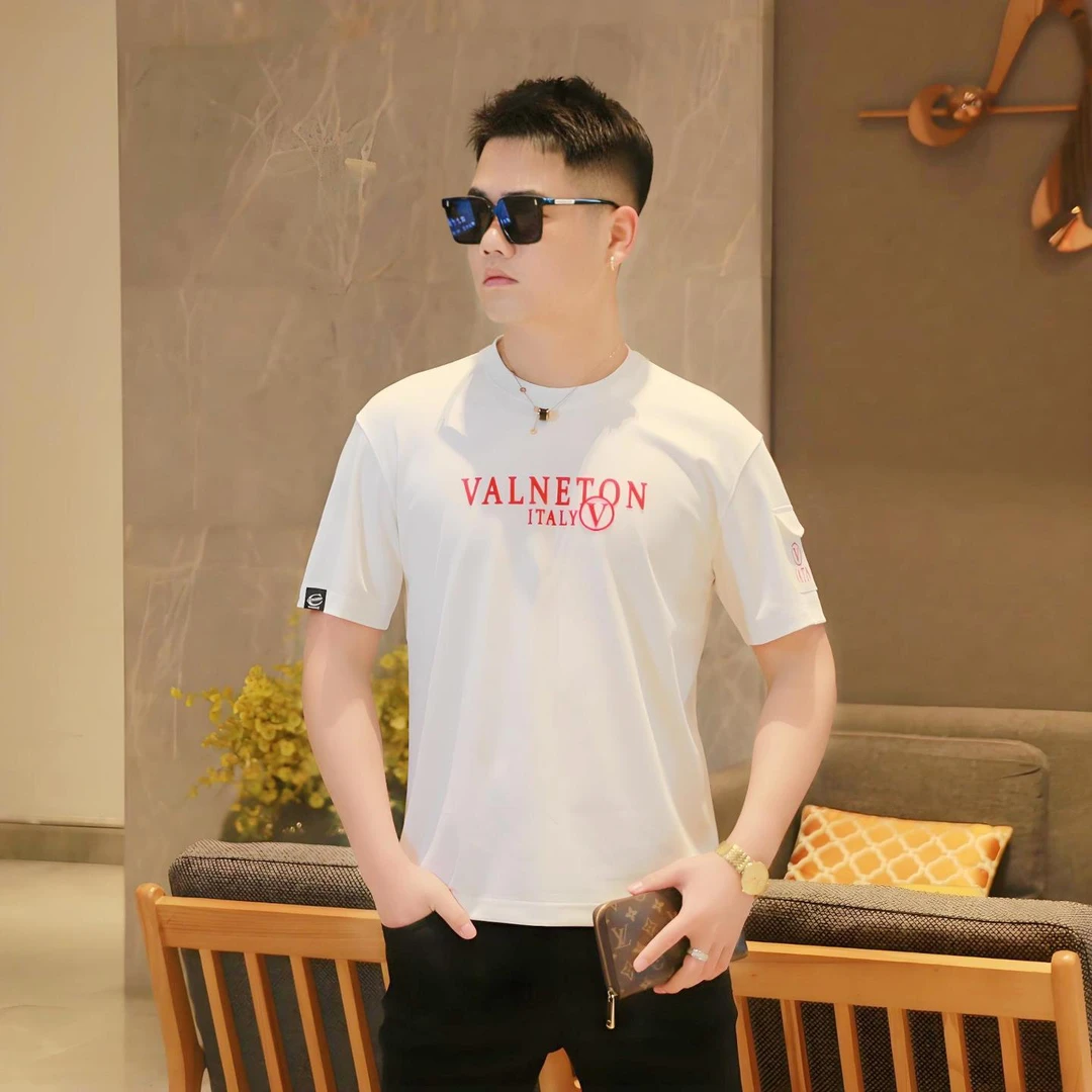 【KAER】2025春季新品短袖T恤男士时尚潮流字母印花欧货修身男装