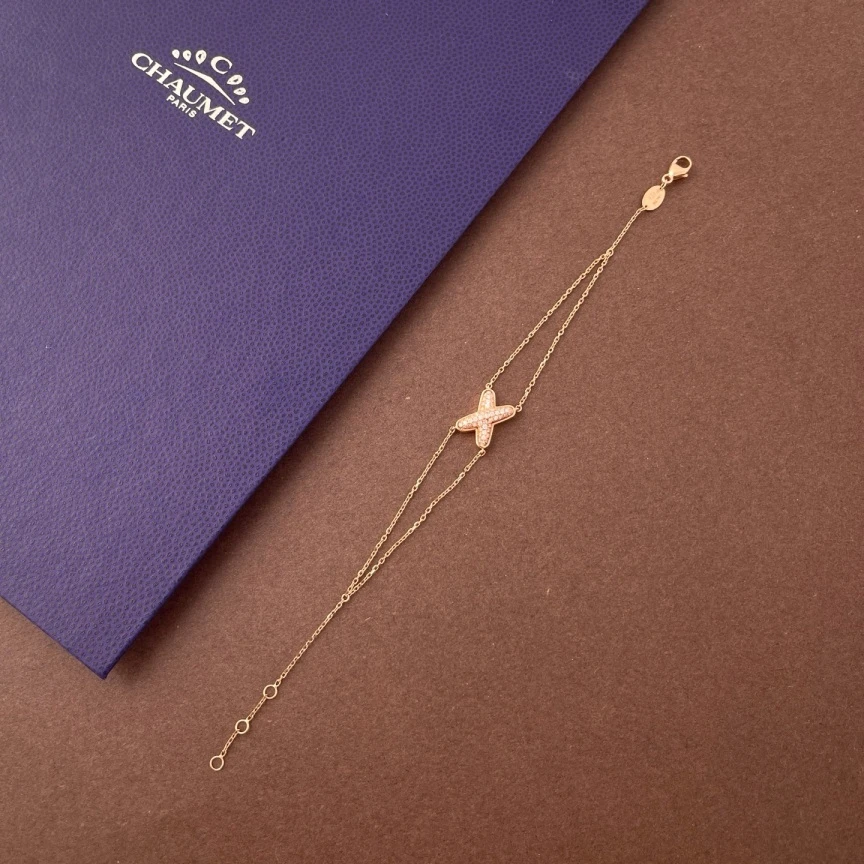 95新 Chaumet/尚美 交叉手链/链长16cm/4911