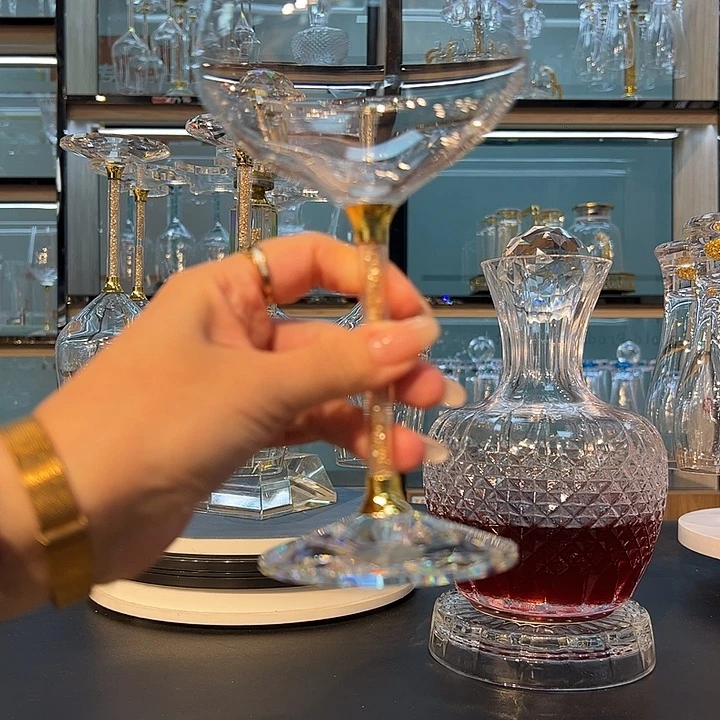 水晶玻璃手柄款600红酒杯10倍白酒杯啤酒杯一套无赠品