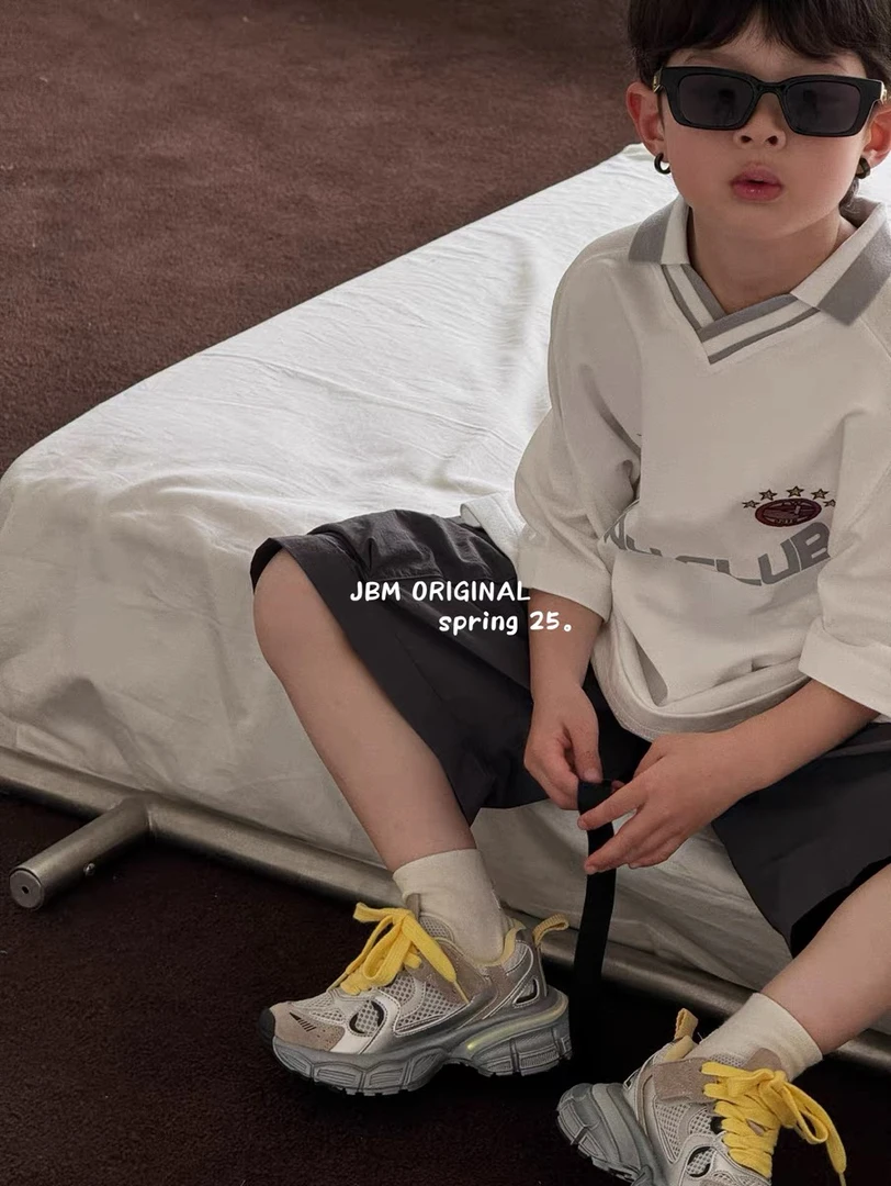 JBM黄色亮灯儿童老爹运动鞋