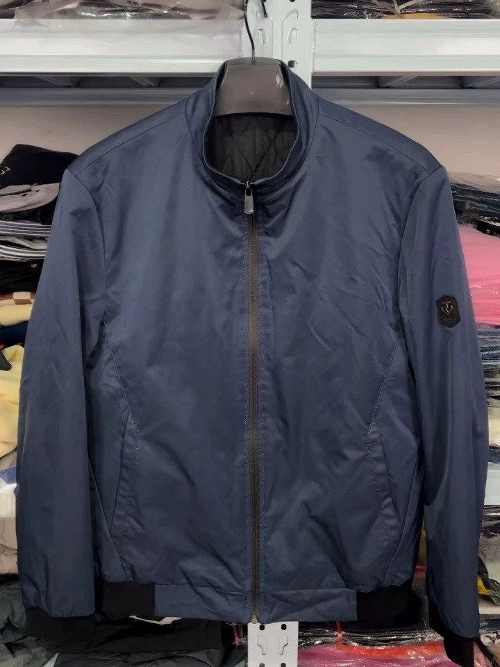 8462海家剪标撤柜加棉外套棉衣棉服棉袄蓝色立领