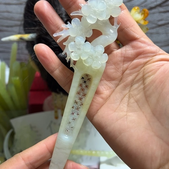 蛇纹石玉未镶嵌发簪