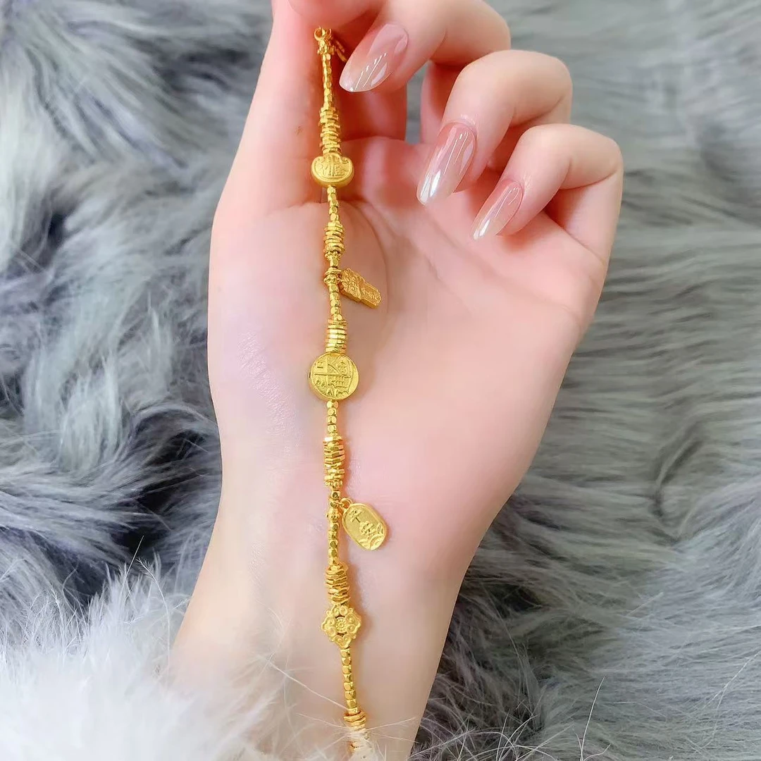 【伟新源】足金999  古法工艺 日进斗金手链16.67克