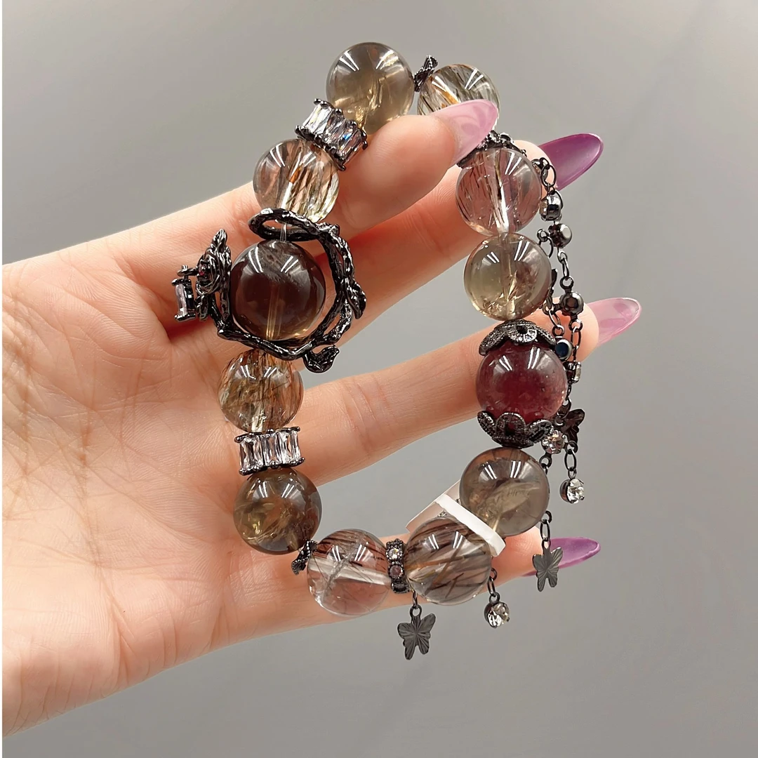 天然水晶DIY超七 茶阿赛