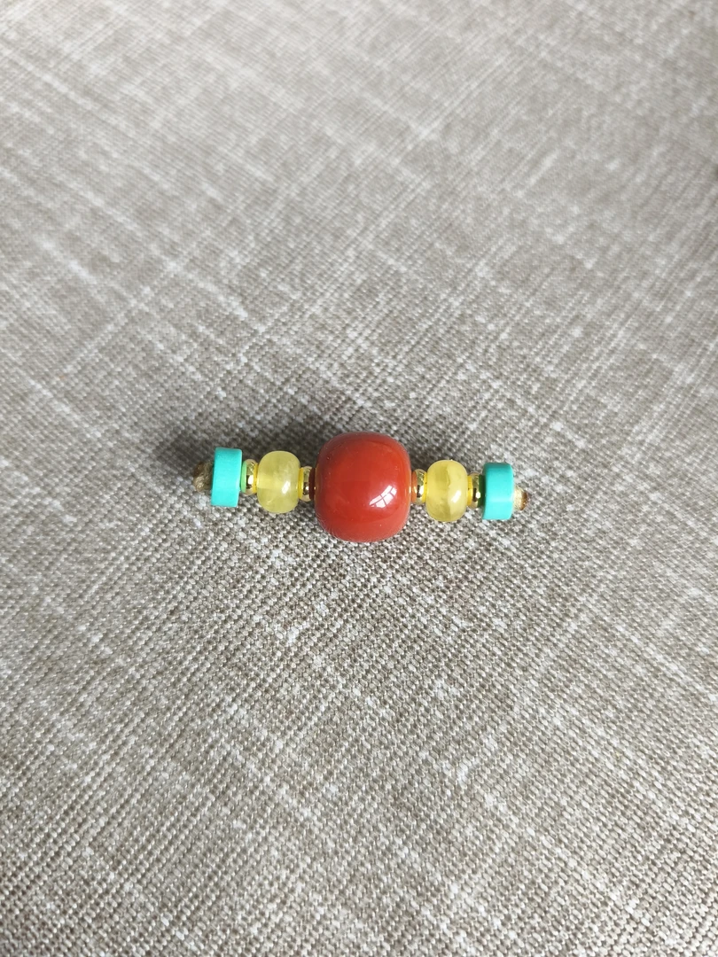 12天然南红老型顶珠套