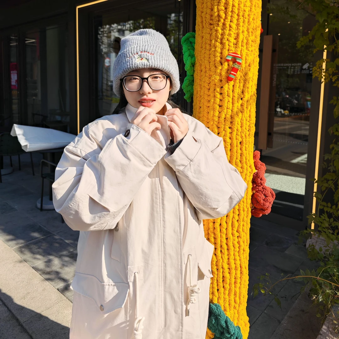 LOV3设计师款毛茸茸百搭宽松加厚夹克厚外套大码女装显瘦遮肉