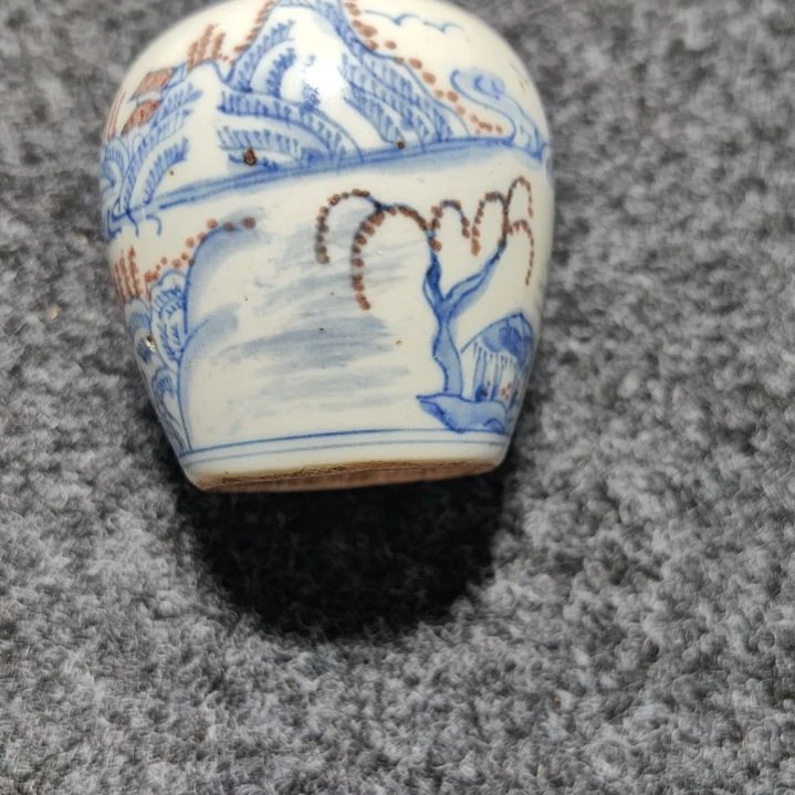 陶瓷青****4青花小罐子一个