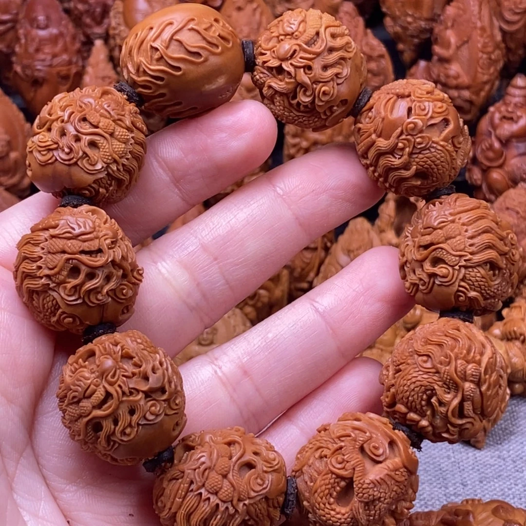 手串/手链橄榄核2.3铁核 九龙戏珠手串