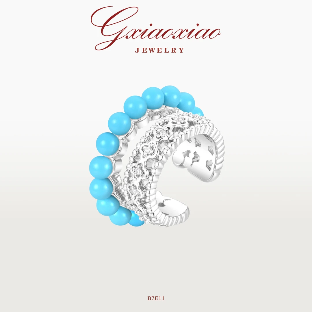 G XIAOXIAO 镀K金 气质轻奢时尚个性百搭四叶花耳夹 B7E11