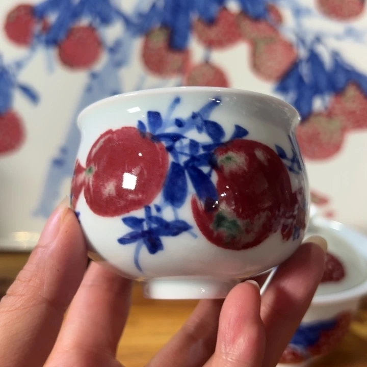 摆件原矿青花釉里红瓷器