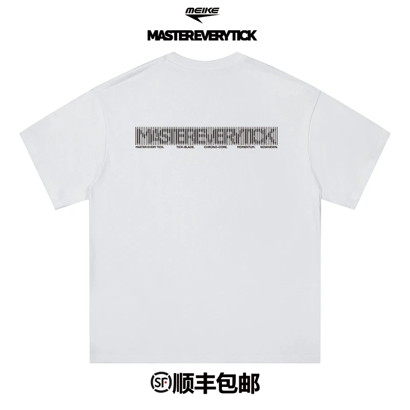 MEIKE/美克夏季男女同款时尚印花宽松圆领短袖休闲百搭纯棉T恤