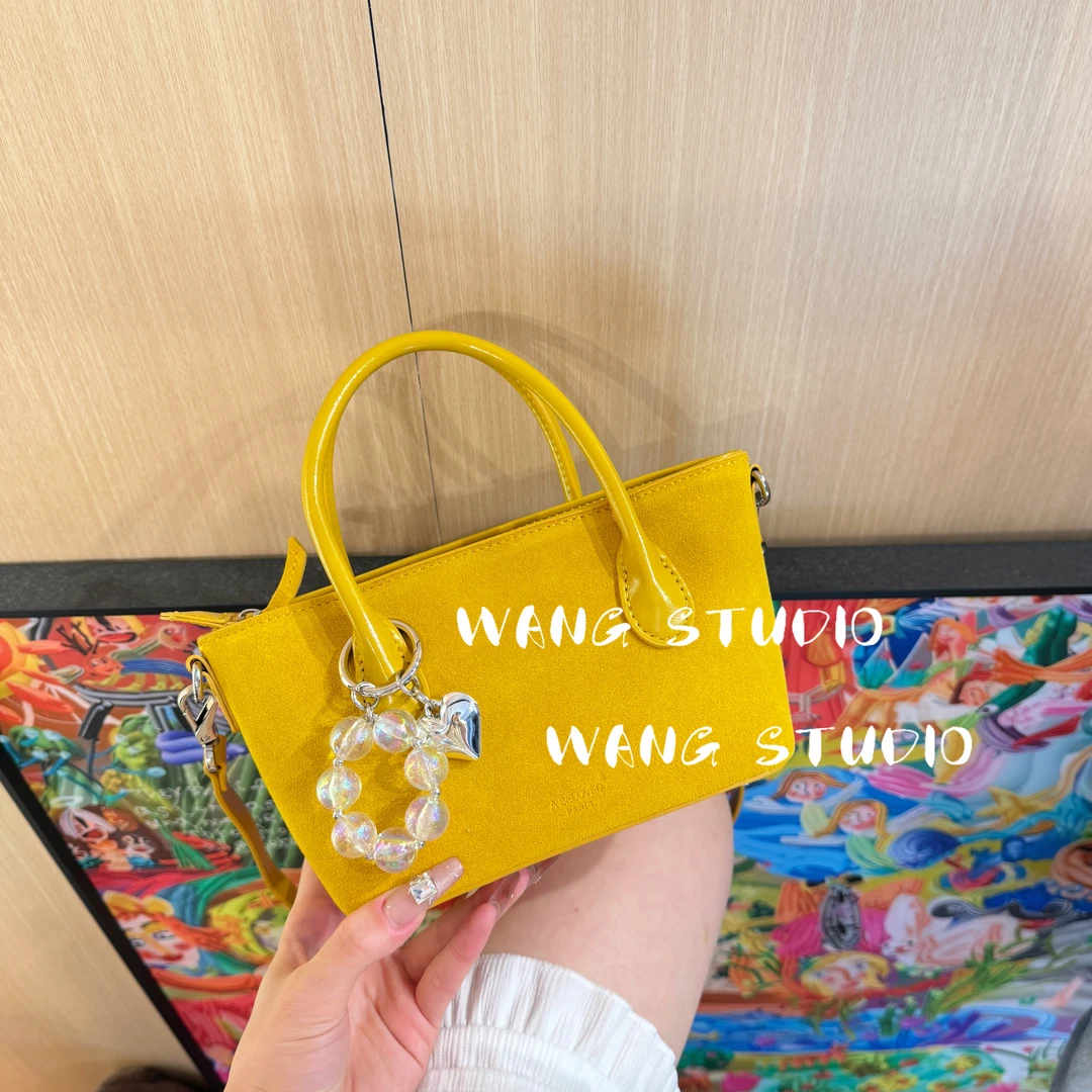 调调包包WANG STUDIO【MSABE 小众设计款 复古黄手提斜挎小包】