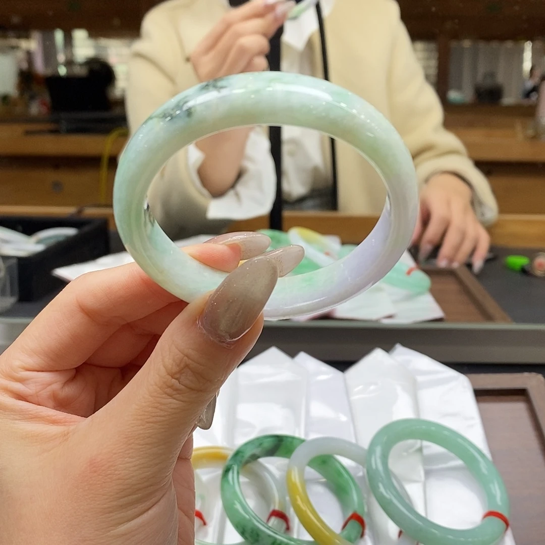 翡翠未镶嵌手镯54-56