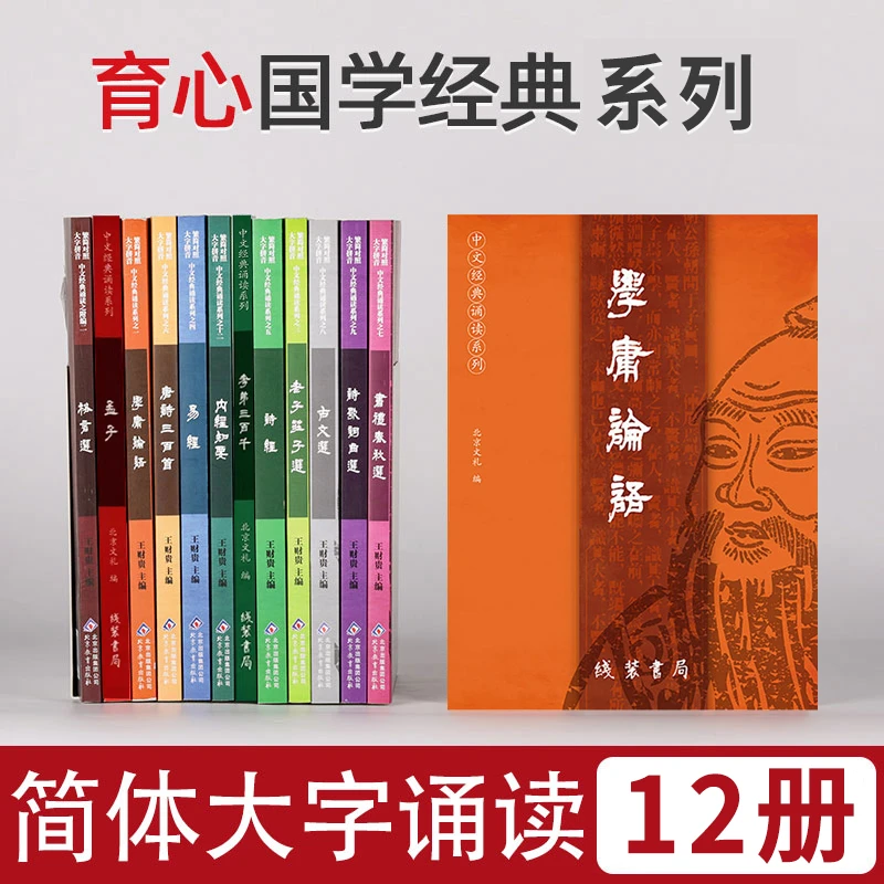 【全民开阅】国学经典论语全套12本大字注音书中文诵读系列简繁对照