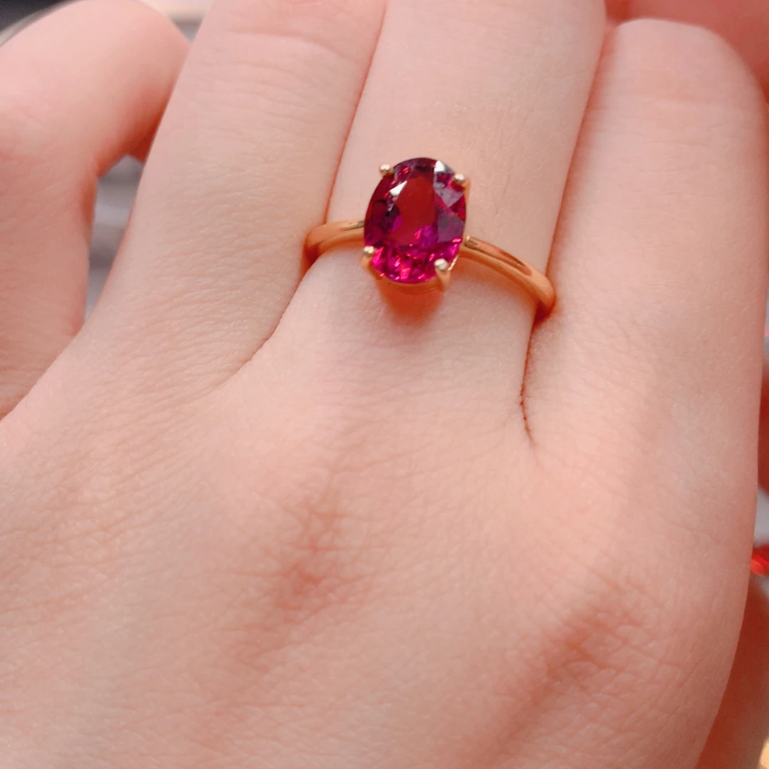 石榴石戒指银S925镶嵌