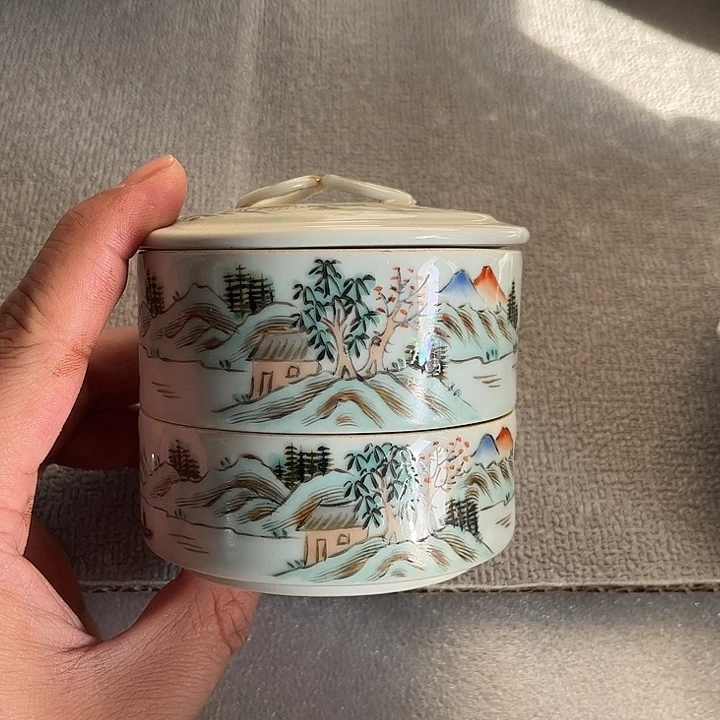 瓷摆件精品陶瓷山水摆件