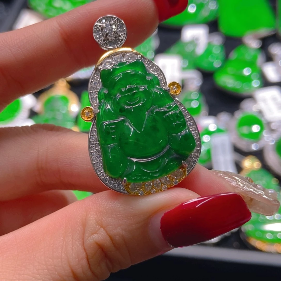 翡翠吊坠(不含链)银S925镶嵌