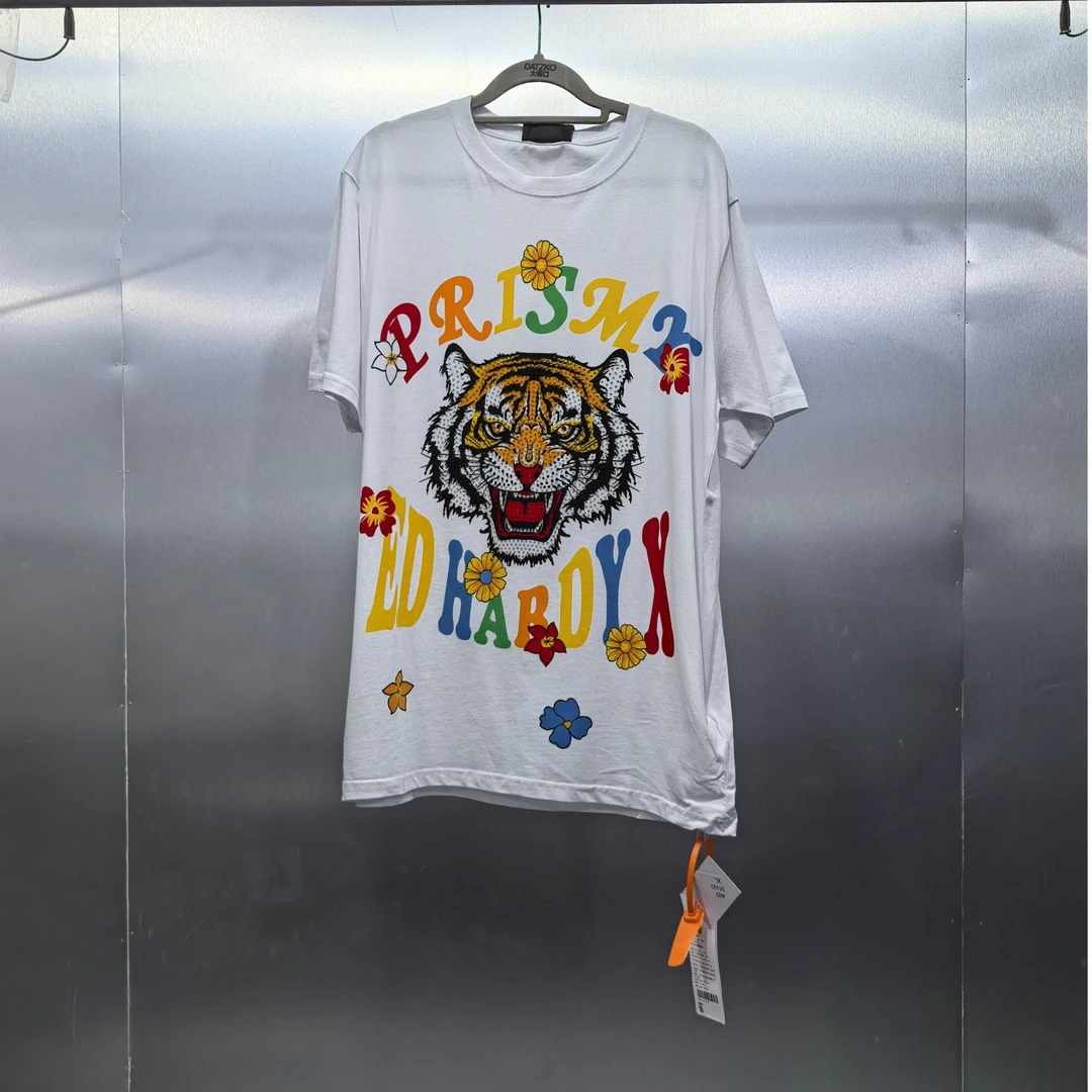 A02(ST)-31422-EDX夏季正面烫钻虎头印花潮流半袖