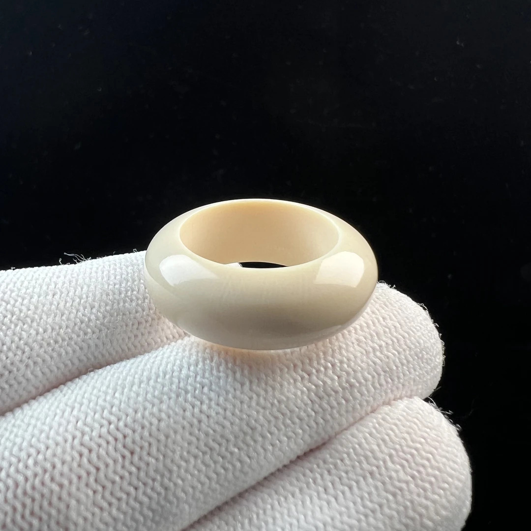 X7089天然猛犸牙跑环 戒圈18.3mm支持鉴定 假一罚四