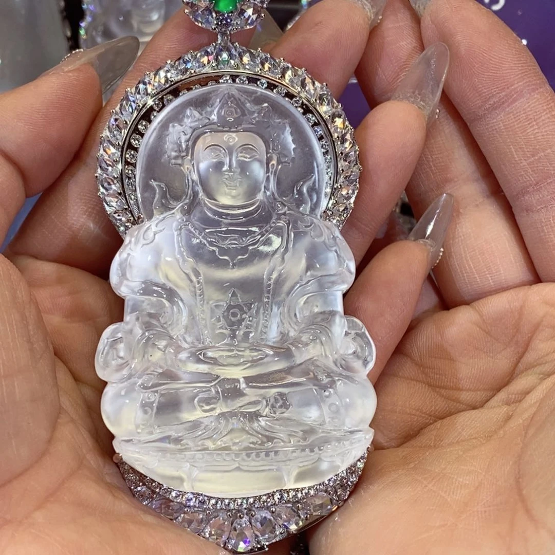 石英质玉颈饰银S925镶嵌