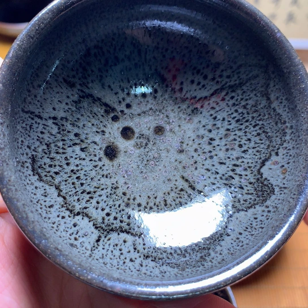 茶盏柴烧灰被蝴蝶