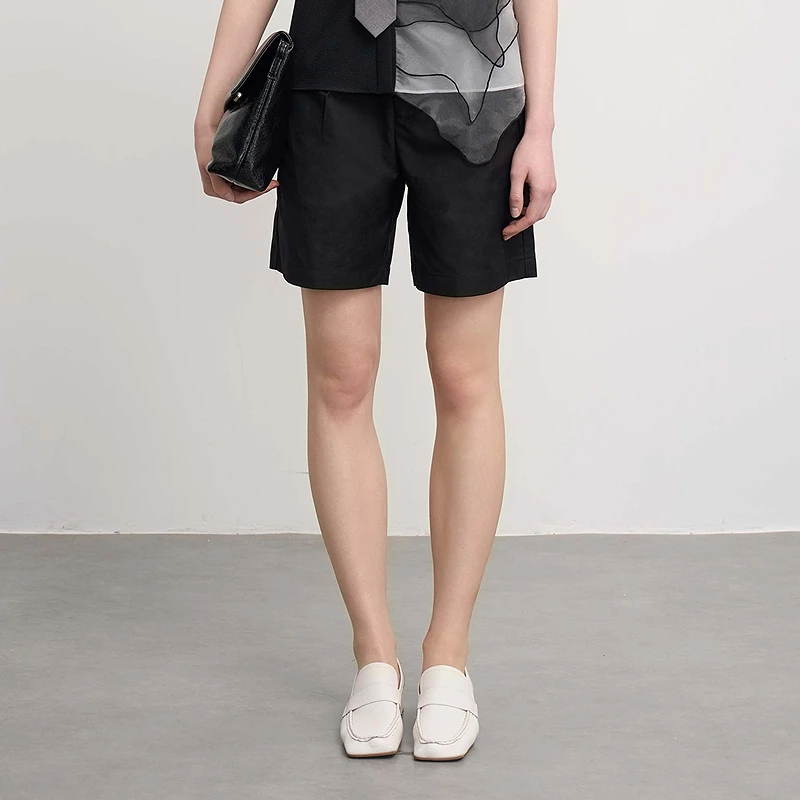 S·DEER【流动金属】圣迪奥轻奢时尚百搭设计师休闲短裤S252Z0901