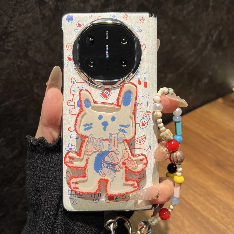 卡通涂鸦猫咪狗狗适用华为matex6折叠屏手机壳matex5典藏版中轴保