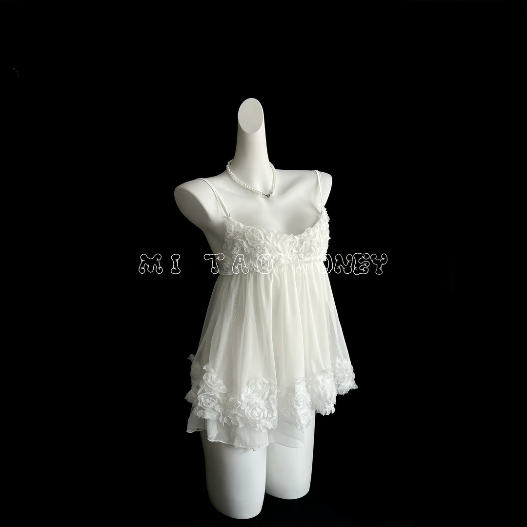 现货速发蜜桃Honey［白月光］法式性感睡裙睡衣