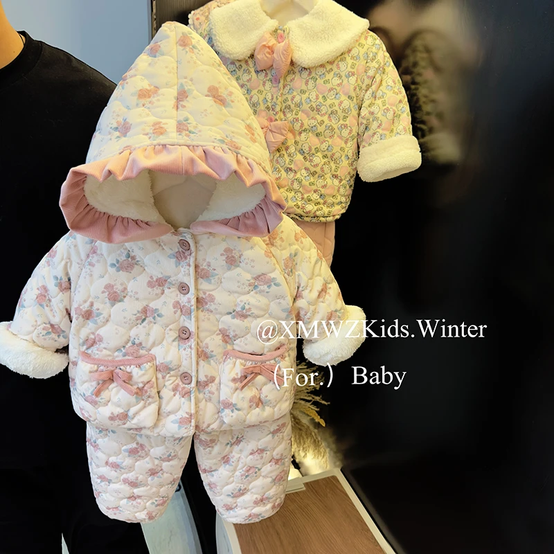 X童装韩系女童25冬装超厚一件过冬儿童家居服女宝两件套套