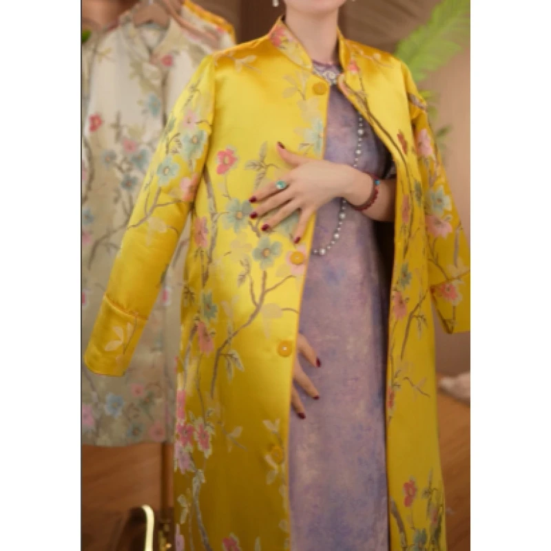 2024新款秋季新中式国风女装风衣外套-2024C0153-桃桃