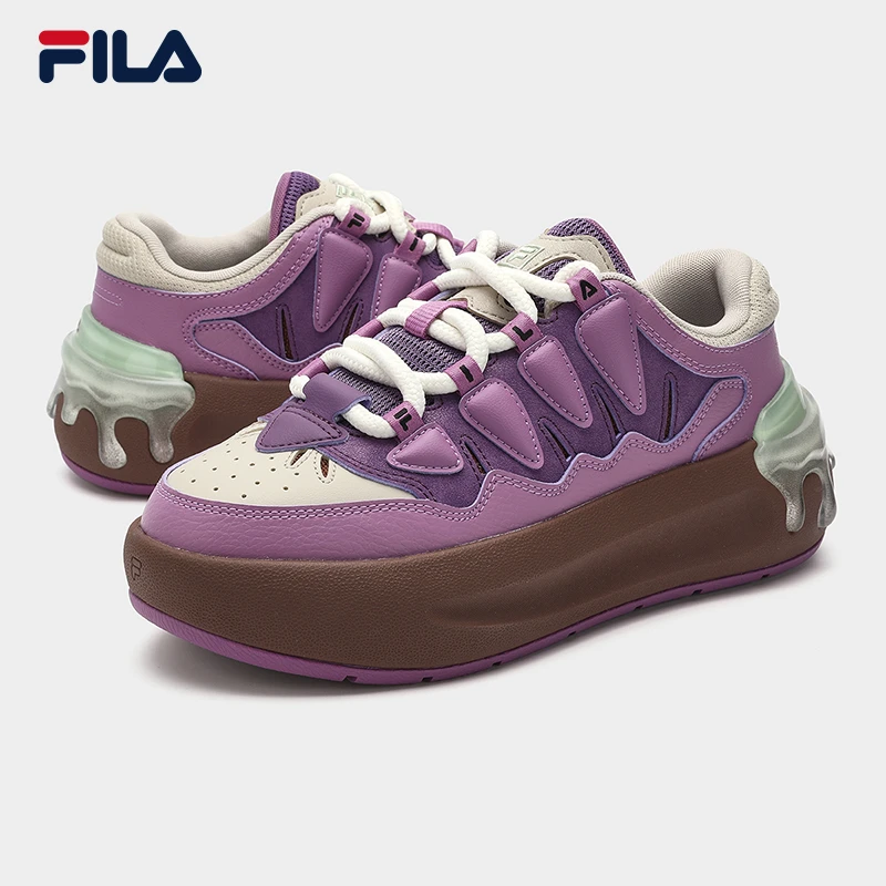 【胡萝卜】斐乐2024复古时尚百搭低帮夏季拼色厚底板鞋F12W