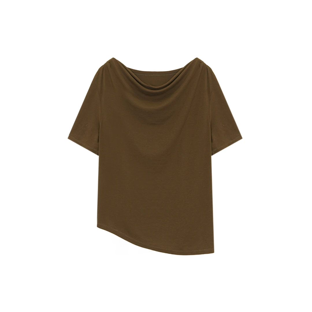 【可可专属】羊毛天丝松弛感简约圆领短袖T恤52T141736