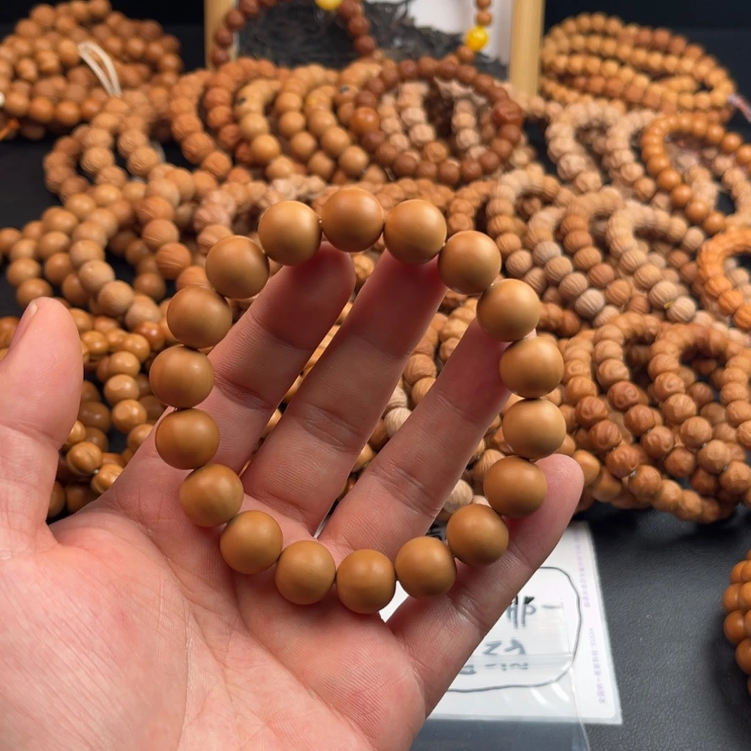 用***9手串猴头核桃微瑕正圆光珠 6029