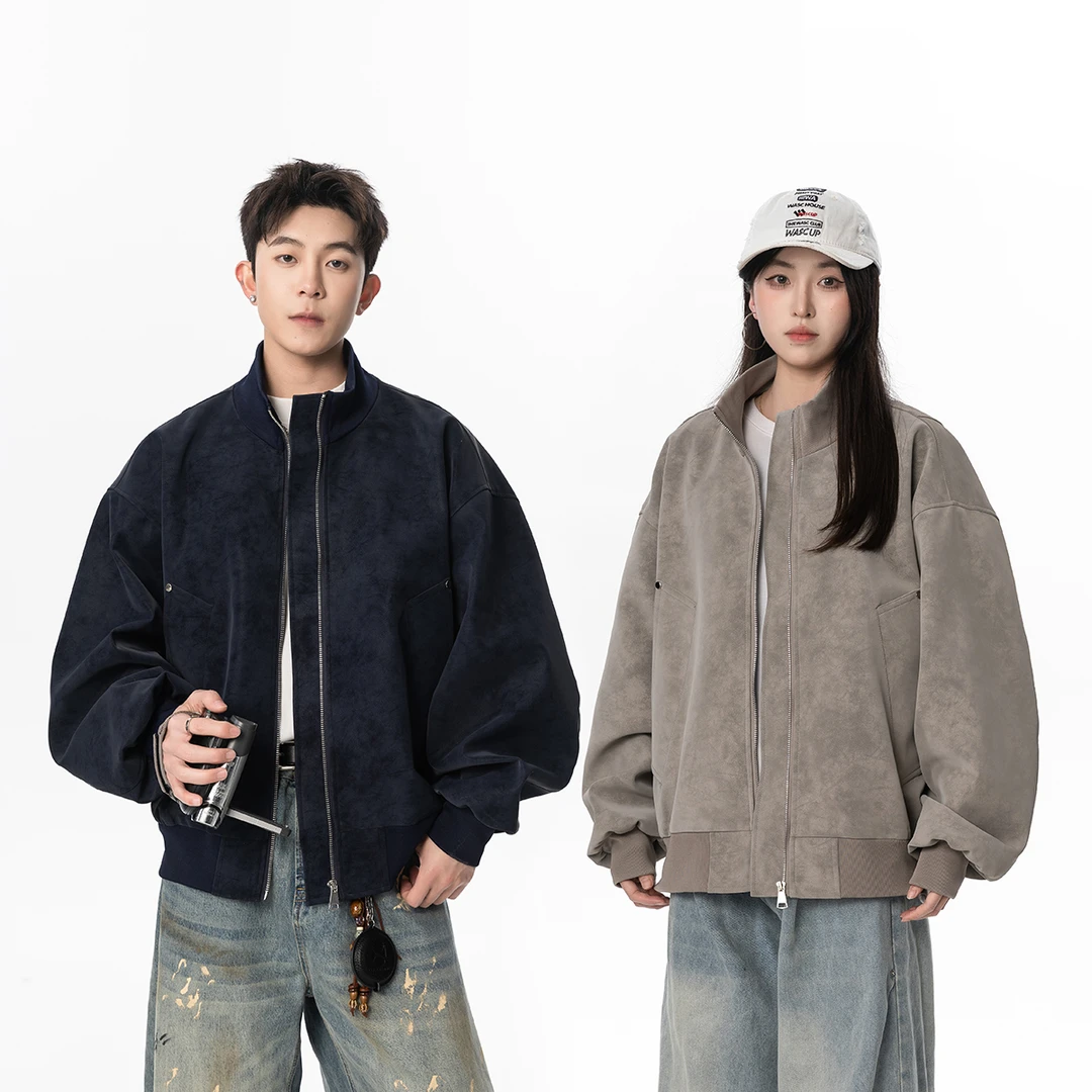 K•WEH春季立领扎染男款加厚夹克宽松外套上衣潮流秋装春装韩版