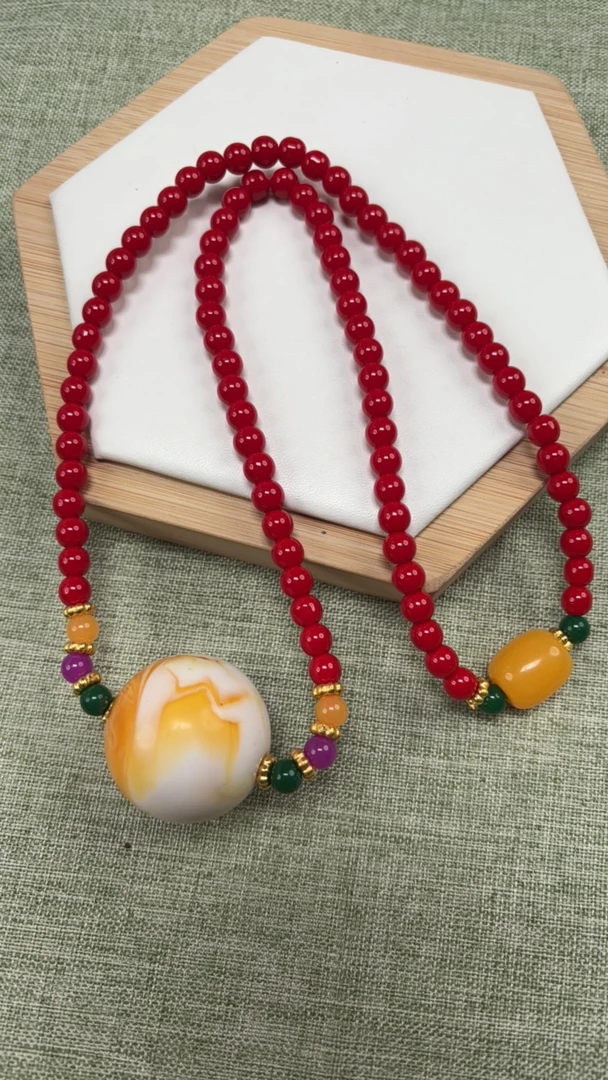 项链 87号 鸽子蛋红新款项链