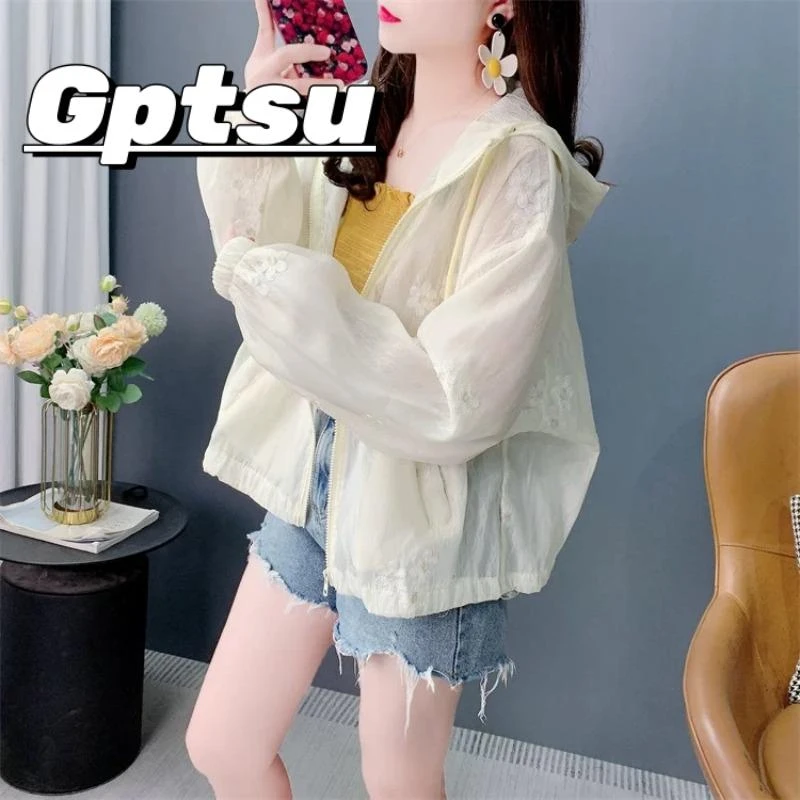 GPTSu时尚防晒衣外套女士夏季2025新款小个子轻薄透气户外防晒服