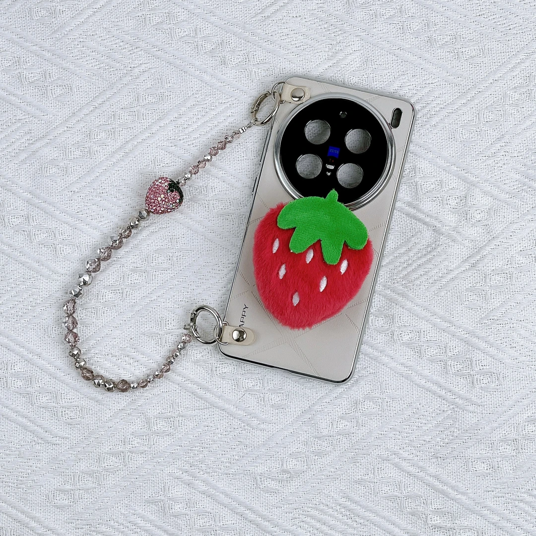 品申原创小众问界白草莓支架手提链条适用华为mate70pro手机壳