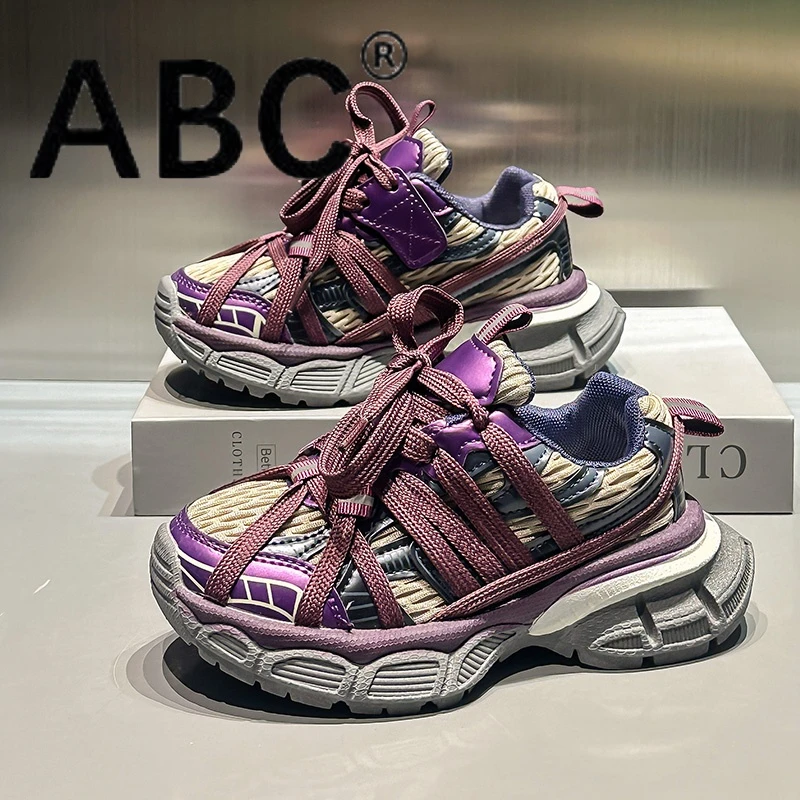 ABC儿童运动鞋春秋新款男童女童鞋子男宝防滑魔术贴专业跑步鞋