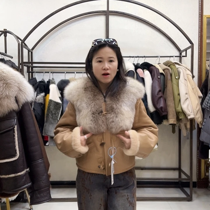 真皮皮衣皮毛一体雪顶120斤以内备注身高体重