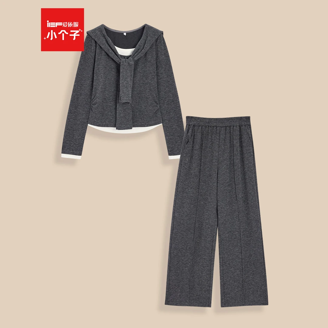 IEF/爱依服时尚套装2025秋季新款韩版休闲运动风通勤百搭上下套裤
