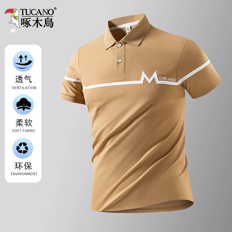 啄木鸟夏季新款休闲Polo衫领短袖T恤宽松打底衫男潮休闲时尚百搭