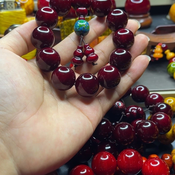 琥珀木雷击琥珀木2.0紫红油手串