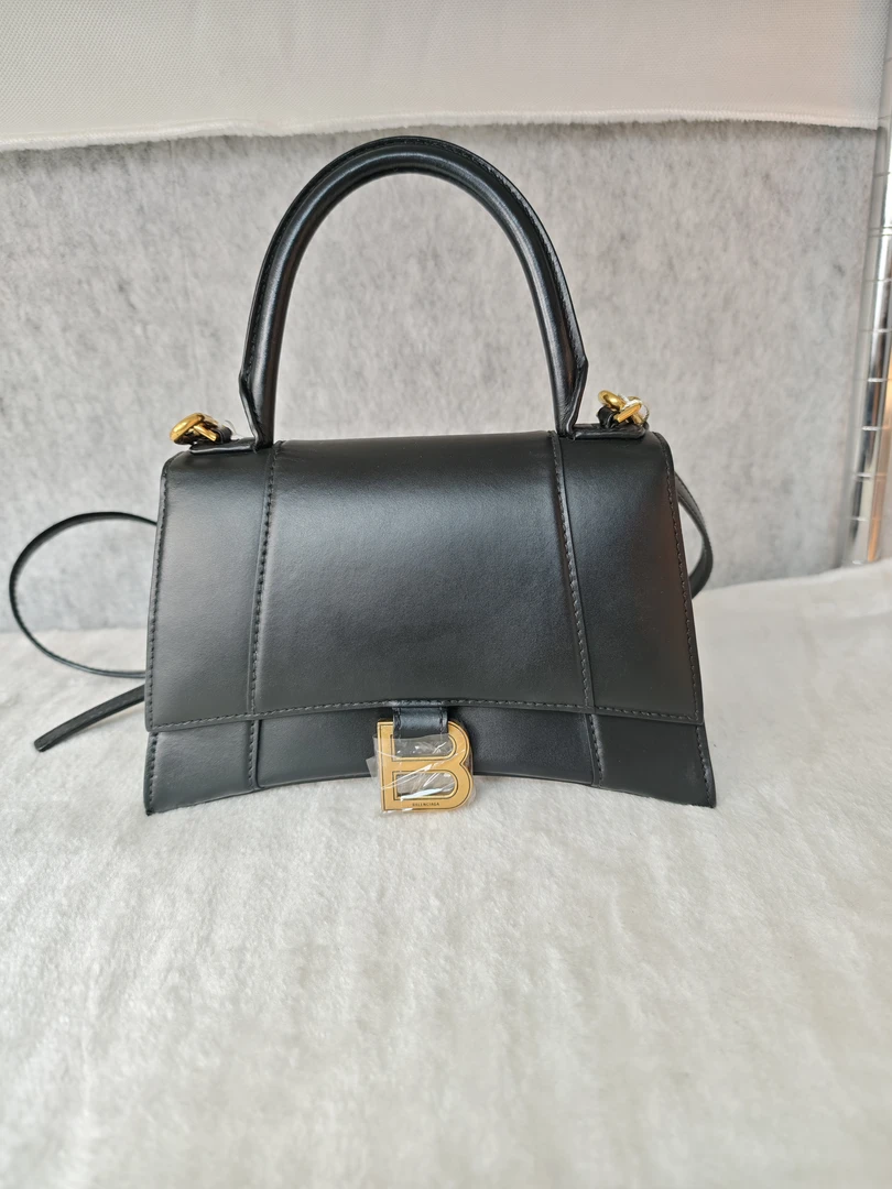 99新 Balenciaga/巴黎世家 荔枝纹黑金沙漏S手提单肩斜跨包（F店）