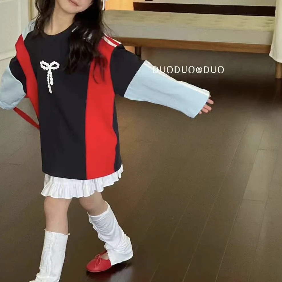 501儿童拼色长袖T恤