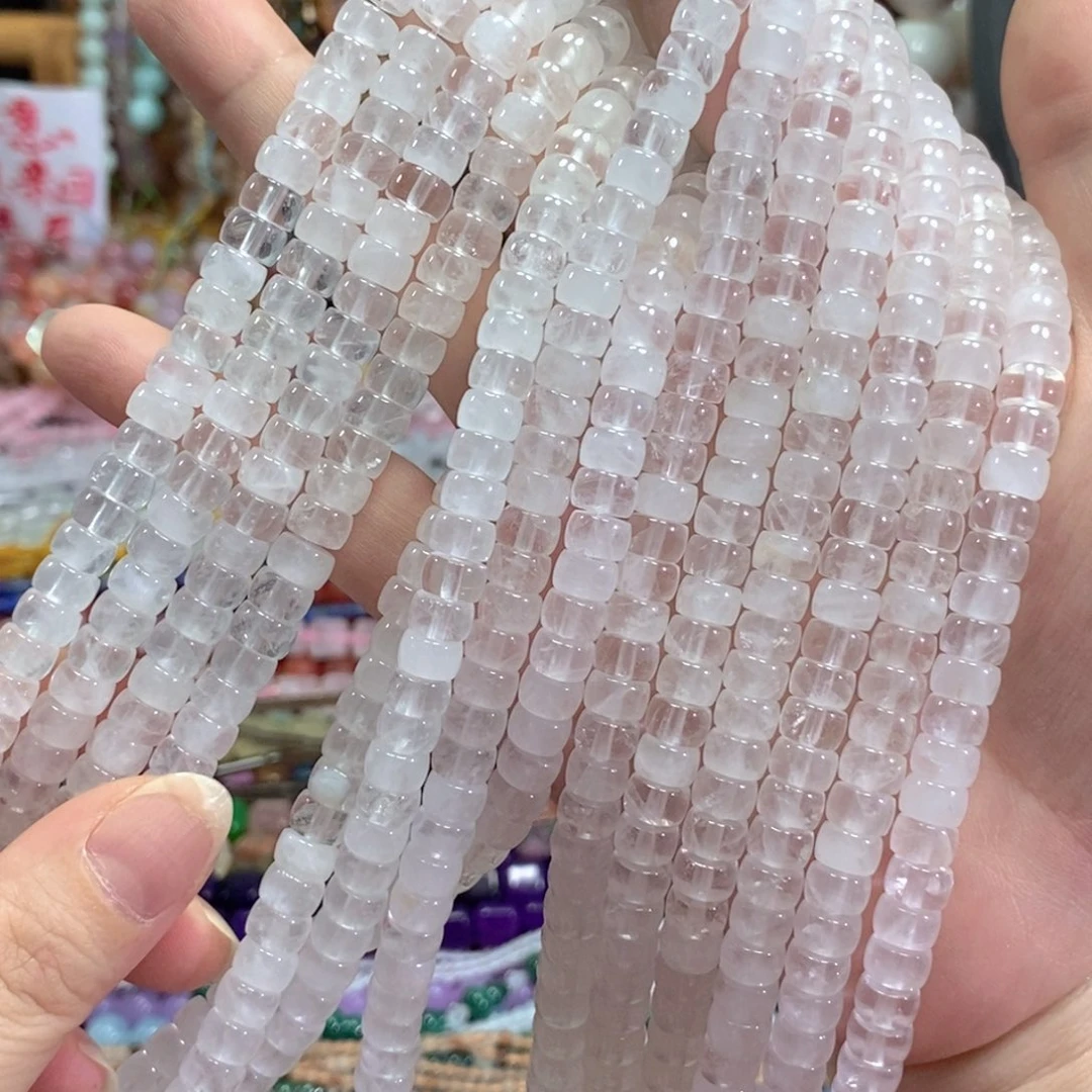 未镶嵌玛瑙/玉髓珠宝半成品天然白水晶直切一条卡6mm